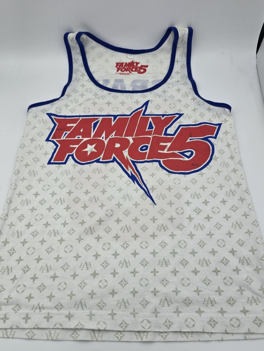 Family Force 5 FF5 Band Merch Tank Top Shirt Cray Button, Unisex XS Extra Small